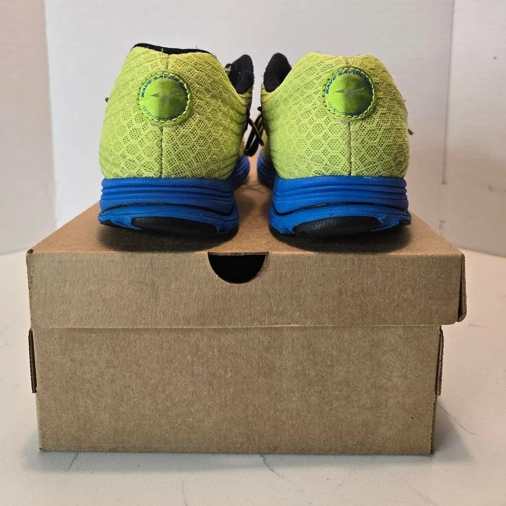 Mizuno Wave Sayonara 3 Running Shoe Bright Lime Blue Black Men's - 10 US